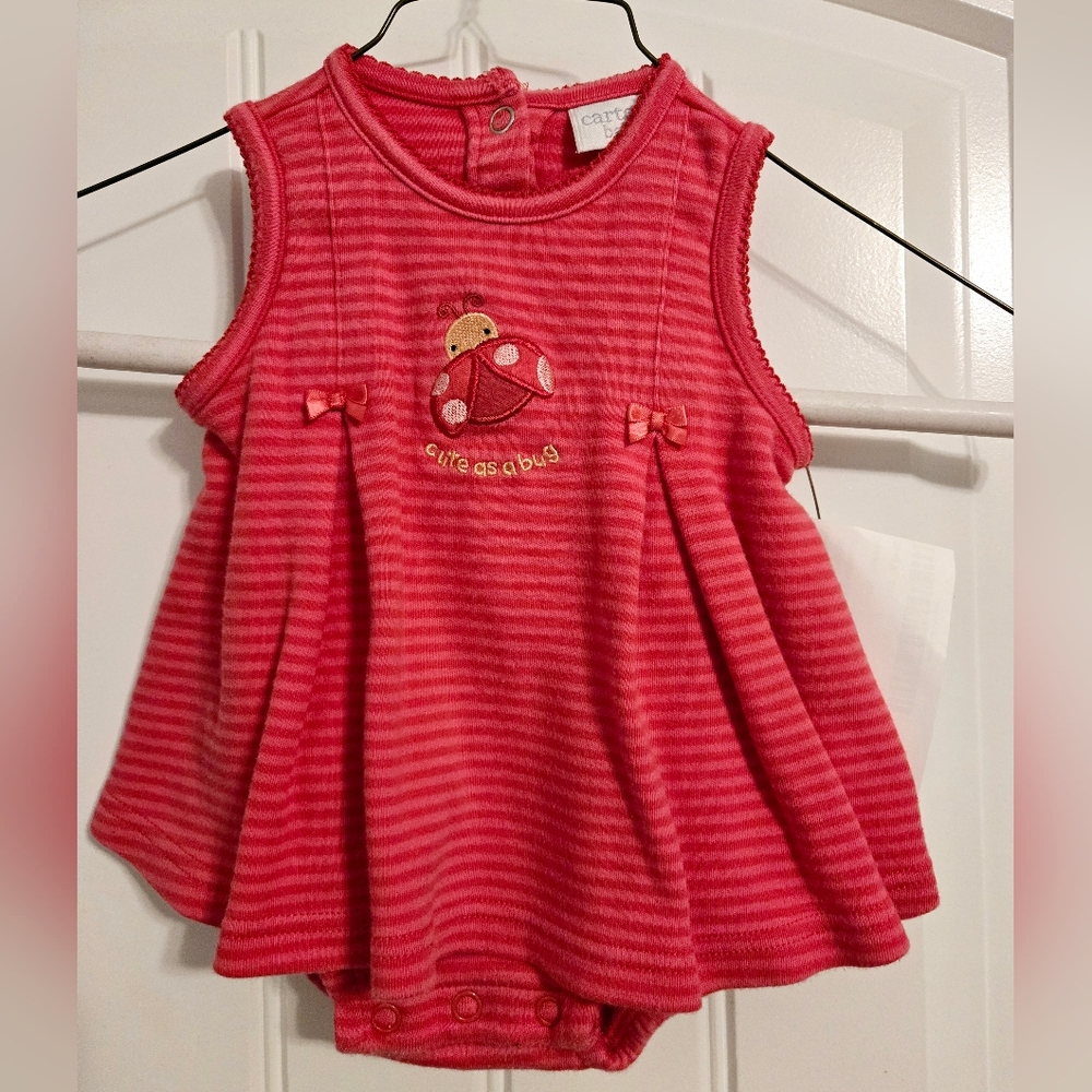 Carter's Baby Spring/Summer Bodysuit Dress in Pink Stripes, Size 0-3m
